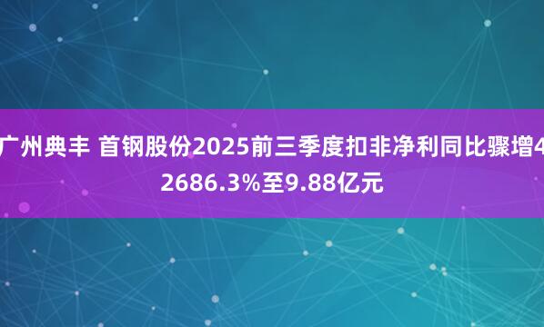 广州典丰 首钢股份2025前三季度扣非净利同比骤增42686.3%至9.88亿元