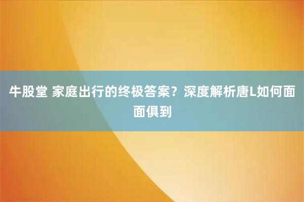 牛股堂 家庭出行的终极答案？深度解析唐L如何面面俱到