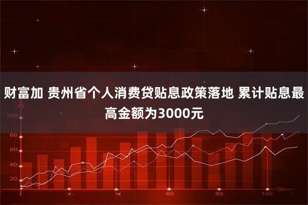 财富加 贵州省个人消费贷贴息政策落地 累计贴息最高金额为3000元