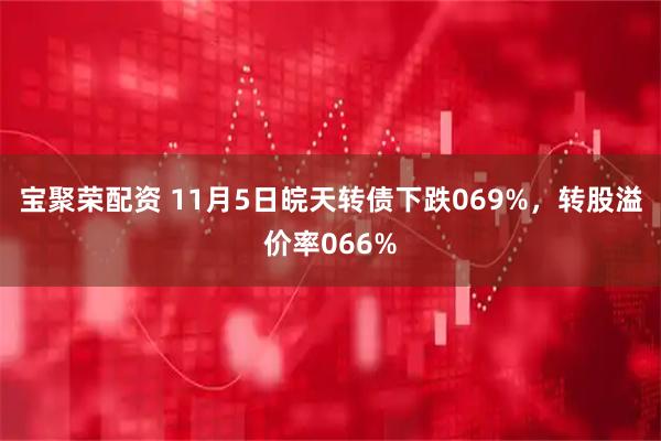宝聚荣配资 11月5日皖天转债下跌069%,转股溢价率066%